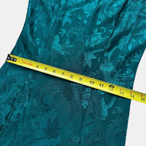 Victoria's Secret Green Slip Dress Maxi Side Slit Vintage Gold Label Size M - Picture 7 of 10